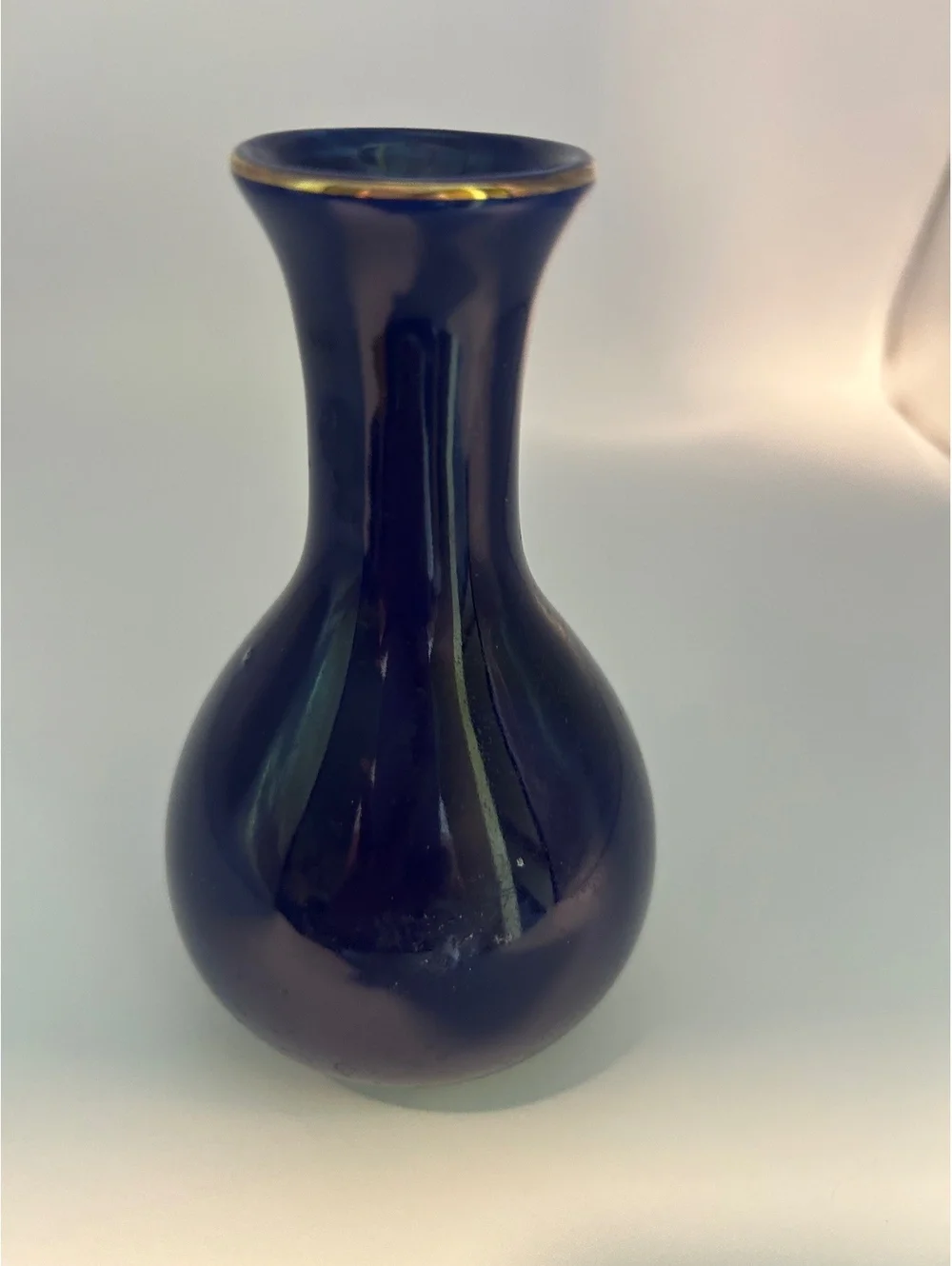 Vintage Japanese Kutani Cobalt Blue Porcelain Bud Vase
